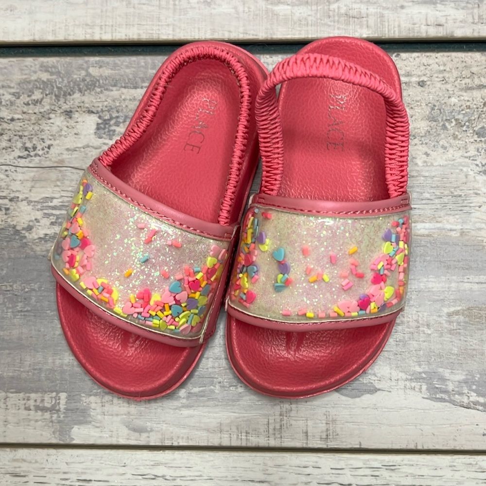 Children's Place Pink Confetti Sandals Size 9